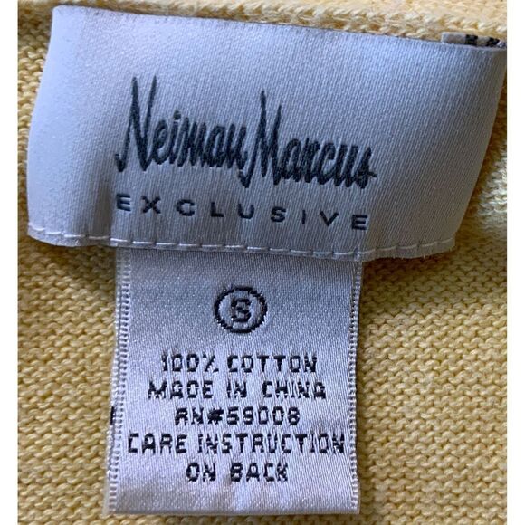Neiman Marcus Yellow Long Sleeve Shawl Collar Single Button Cardigan Size Small - Picture 11 of 12